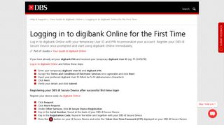 Logging in to digibank Online for the First Time | DBS Singapore