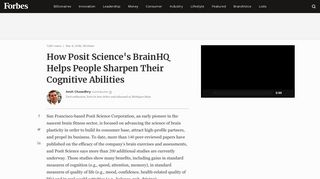 How Posit Science's BrainHQ Helps People Sharpen Their Cognitive ...