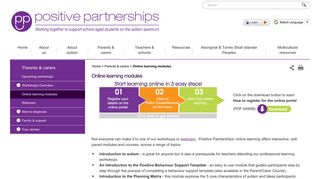 Online learning modules | Positive Partnerships | Working together to ...