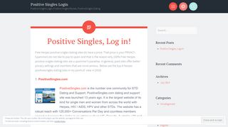 Positive Singles Login - WordPress.com