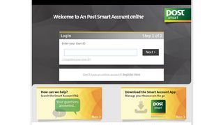 AnPost Smart Account | Login Step 1