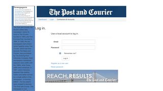 Log in - The Post and Courier