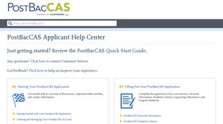 PostBacCAS Applicant Help Center - Liaison International