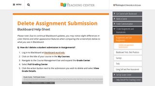 Delete Assignment Submission | The Teaching Center