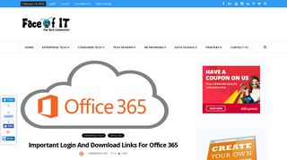 Important Login and Download Links for Office 365 in a page.