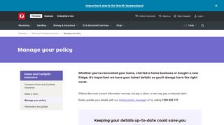 Manage your Home & Content Policy - Australia Post