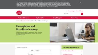HomePhone & Broadband - Enquiries | Post Office