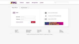 Post Office Login page - TPG