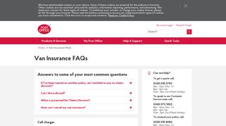 Van Insurance - FAQs | Post Office Money
