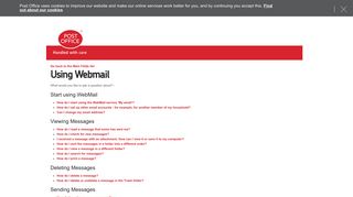 using WebMail - FAQs |HomePhone and Broadband - Post Office