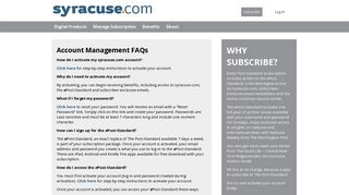 Account Management FAQs - Benefits - Syracuse.com