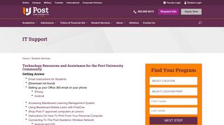 IT Support Resources for Current Students at Post U - Post University