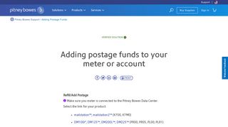 Adding Postage Funds | Pitney Bowes