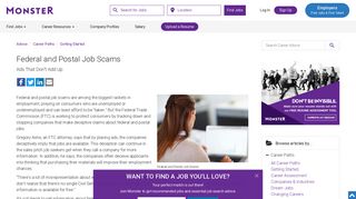 Federal and Postal Job Scams | Monster.com