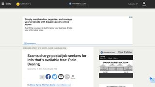 Scams charge postal job seekers for info that's available free: Plain ...