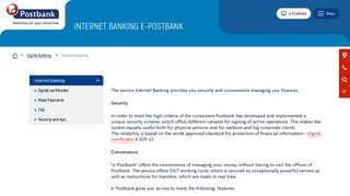 Internet banking | Postbank