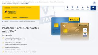 Postbank: Postbank Card (Debitkarte) mit V PAY