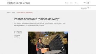 Posten tests out “hidden delivery” - Postennorge.no/en