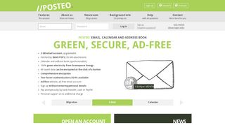 Email green, secure, simple and ad-free - posteo.de -