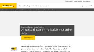 E-payment: Payment Service Providing | PostFinance