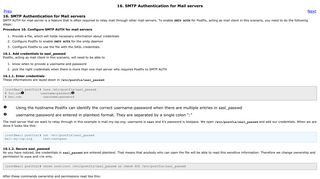 16. SMTP Authentication for Mail servers