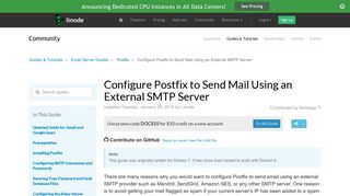 Configure Postfix to Send Mail Using an External SMTP Server - Linode
