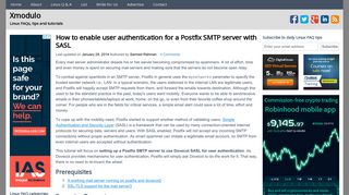 How to enable user authentication for a Postfix SMTP server with ...