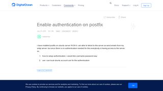 Enable authentication on postfix | DigitalOcean