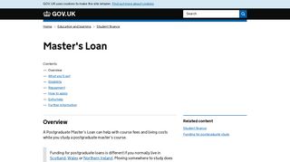 Postgraduate Master's Loan - Gov.uk