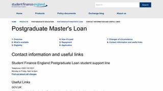 Contact information and useful links - Postgraduate Loan ...