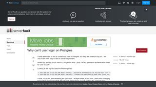 postgresql - Why can't user login on Postgres - Server Fault