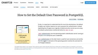 How to Set the Default User Password in PostgreSQL - Chartio