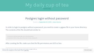 Postgres login without password – My daily cup of tea