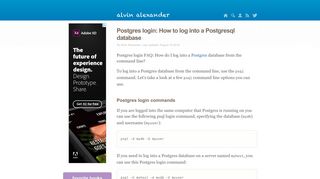Postgres login: How to log into a Postgresql database | alvinalexander ...