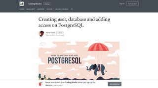 Creating user, database and adding access on PostgreSQL - Medium