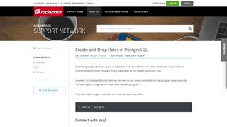 Create and Drop Roles in PostgreSQL - Rackspace Support