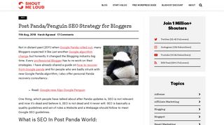 Post Panda/Penguin SEO Strategy for Bloggers - ShoutMeLoud