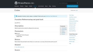 Function Reference/wp set post lock « WordPress Codex