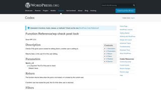 Function Reference/wp check post lock « WordPress Codex
