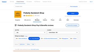 Read more Potbelly Sandwich Shop reviews about Pay & Benefits