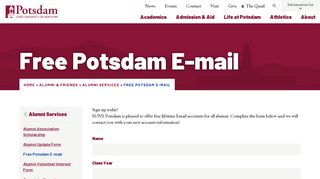 Free Potsdam E-mail | SUNY Potsdam