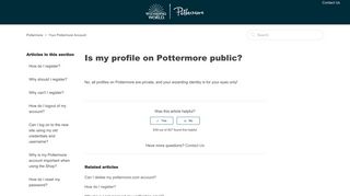 Is my profile on Pottermore public? – Pottermore