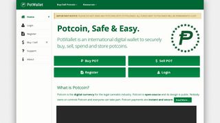 PotWallet: Buy & Sell Potcoins Instantly. Safe & Easy. Wallet, Vault ...