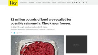 12 million pounds of beef are recalled for possible salmonella ... - Vox