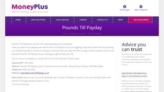 Pounds Till Payday | Info & Contact details - MoneyPlus