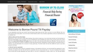 Borrow Pounds Till Payday Loans - City Of London, Essex