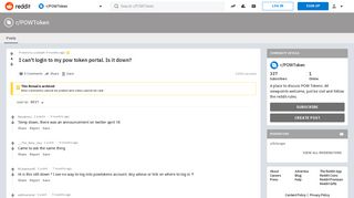 I can't login to my pow token portal. Is it down? : POWToken - Reddit