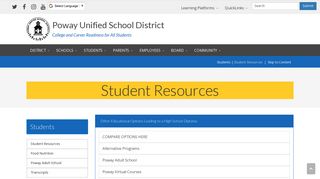 Poway Unified - Student Resources PUSD