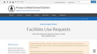 Poway Unified - Facilities Requests, Community Information