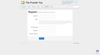 The Powder Toy - Register